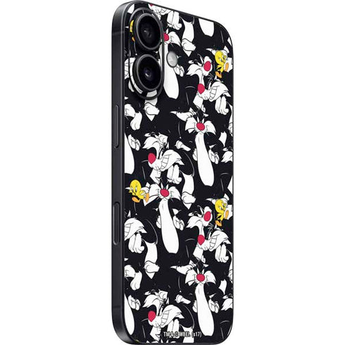 Looney Tunes Sylvester and Tweety Super Sized iPhone 16 Plus Skin